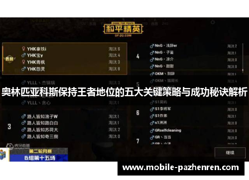奥林匹亚科斯保持王者地位的五大关键策略与成功秘诀解析 奥林匹亚科斯保持王者地位的五大关键策略与成功秘诀解析