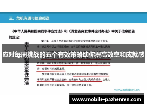 应对每周挑战的五个有效策略助你提高效率和成就感 应对每周挑战的五个有效策略助你提高效率和成就感