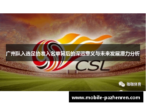广州队入选足协准入名单背后的深远意义与未来发展潜力分析 广州队入选足协准入名单背后的深远意义与未来发展潜力分析